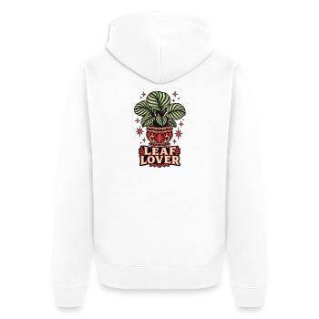Leaf Lover – Calathea Pflanzenliebe - Unisex Premium Bio Zip Hoodie - Weiß - Hinten - Thijin (182cm)