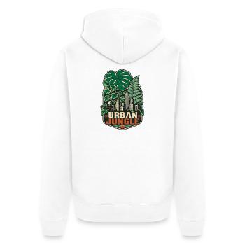 Urban Jungle – Monstera City Pflanzen - Unisex Premium Bio Zip Hoodie - Weiß - Hinten - Thijin (182cm)