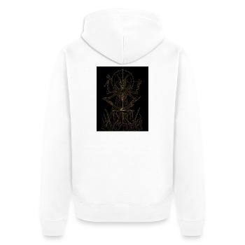 Knochenschmied  - Unisex Premium Bio Zip Hoodie - Weiß - Hinten - Thijin (182cm)