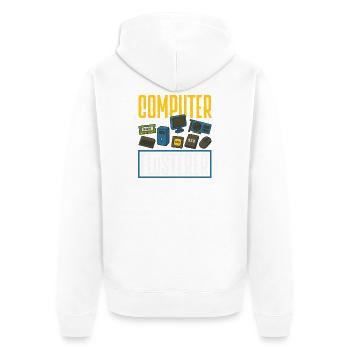 Computer Whisperer Computer Scientist - Unisex Premium Organic Zip Hoodie - white - Back - Thijin (182cm)