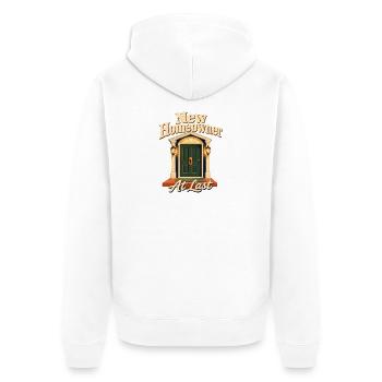 Neuer Hausbesitzer endlich, Erstkäufer Closi - Unisex Premium Bio Zip Hoodie - Weiß - Hinten - Thijin (182cm)