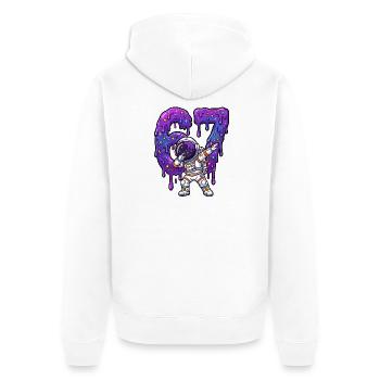 67 Dabbing Astronaut Six Seven Meme Brainrot Junge - Unisex Premium Bio Zip Hoodie - Weiß - Hinten - Thijin (182cm)