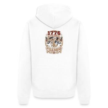 Nationale Meisterschaften 1776, 4. Juli, Gründervä - Unisex Premium Bio Zip Hoodie - Weiß - Hinten - Thijin (182cm)