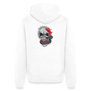 Skull Heavy Metal Music Rock Punk - Unisex Premium Organic Zip Hoodie - white - Back - Thijin (182cm)