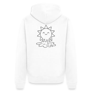 Il fait tellement chaud... Le soleil fond en couleur - Veste à capuche bio Premium Unisexe - blanc - Dos - Thijin (182cm)