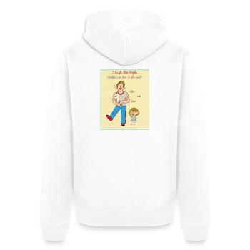 Dad and Kid Laughing Moment - Unisex Premium Organic Zip Hoodie - white - Back - Thijin (182cm)