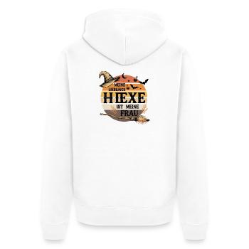  Meine Lieblingshexe Ist Meine Frau Hexe Halloween - Unisex Premium Bio Zip Hoodie - Weiß - Hinten - Thijin (182cm)