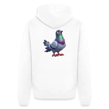 Farbenfrohes Taubenthema - Unisex Premium Bio Zip Hoodie - Weiß - Hinten - Thijin (182cm)