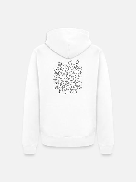 Kristall Rosen zum ausmalen - Unisex Premium Bio Zip Hoodie - Weiß
