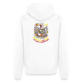 Relax We're All Crazy Competition - Unisex Premium Bio Zip Hoodie - Weiß - Hinten - Thijin (182cm)