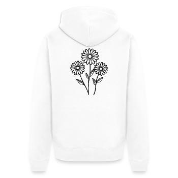 Gänseblümchen - Unisex Premium Bio Zip Hoodie - Weiß - Hinten - Thijin (182cm)