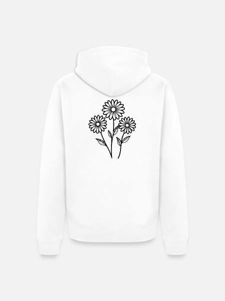 Gänseblümchen - Unisex Premium Bio Zip Hoodie - Weiß