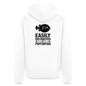 Puffer Fish Sayings Funny Puffer Fish Gift - Unisex Premium Organic Zip Hoodie - white - Back - Thijin (182cm)