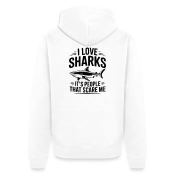 J’adore les requins, ce sont les gens qui me font peur - Veste à capuche bio Premium Unisexe - blanc - Dos - Thijin (182cm)