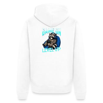 Gamer Gaming Raccoon Video Game - Unisex Premium Bio Zip Hoodie - Weiß - Hinten - Thijin (182cm)