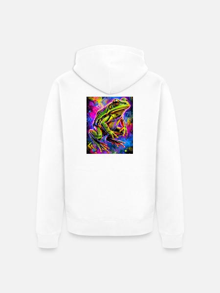 Frosch - Unisex Premium Bio Zip Hoodie - Weiß