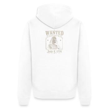Recherché pour trahison – Drôle 4 juillet – Ben - Veste à capuche bio Premium Unisexe - blanc - Dos - Thijin (182cm)