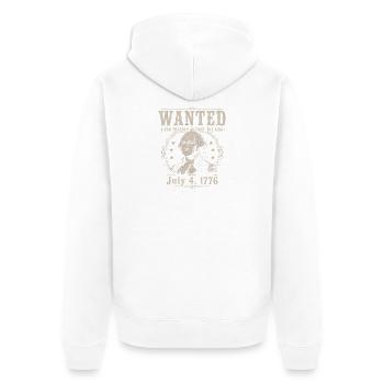 Gesucht wegen Hochverrats – Lustiger 4. Juli in Wa - Unisex Premium Bio Zip Hoodie - Weiß - Hinten - Thijin (182cm)