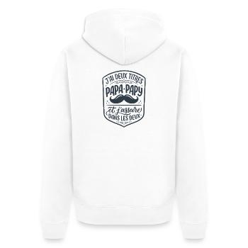 Zwei Titel: Papa und Opa Vatertag - Unisex Premium Bio Zip Hoodie - Weiß - Hinten - Thijin (182cm)
