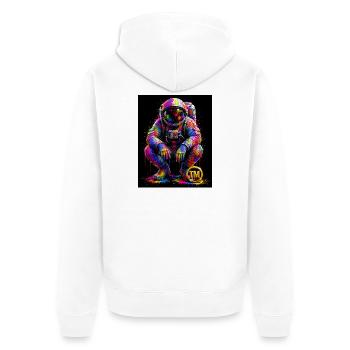Bunte Weltraumkunst - Unisex Premium Bio Zip Hoodie - Weiß - Hinten - Thijin (182cm)