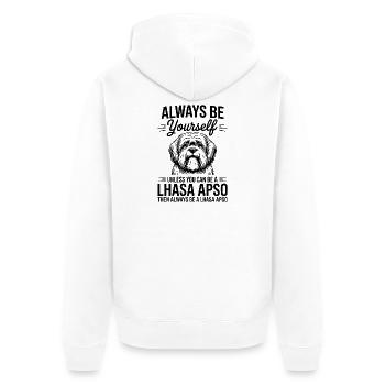 Lhasa Apso Sprüche Lustiges Lhasa Apso Geschenk - Unisex Premium Bio Zip Hoodie - Weiß - Hinten - Thijin (182cm)