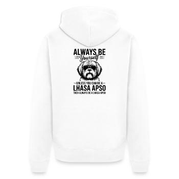 Lhasa Apso Sprüche Lustiges Lhasa Apso Geschenk - Unisex Premium Bio Zip Hoodie - Weiß - Hinten - Thijin (182cm)