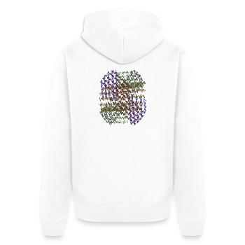 Kaleidoscopic circular pressure - Unisex Premium Organic Zip Hoodie - white - Back - Thijin (182cm)