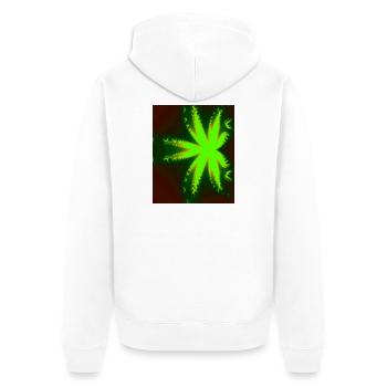 Neon Fractal Star Beam - Unisex Premium Organic Zip Hoodie - white - Back - Thijin (182cm)