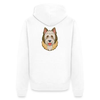 Old English Sheepdog (Comic-Porträt) - Unisex Premium Bio Zip Hoodie - Weiß - Hinten - Thijin (182cm)