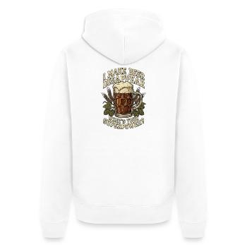 I Make Beer Disappear Craft Beer - Unisex Premium Bio Zip Hoodie - Weiß - Hinten - Thijin (182cm)