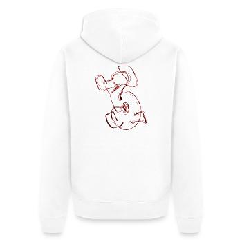 Favourite number 3 Three 3 - Unisex Premium Organic Zip Hoodie - white - Back - Thijin (182cm)