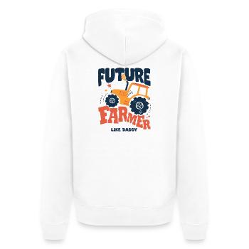 Futur fermier comme papa bébé tracteur - Veste à capuche bio Premium Unisexe - blanc - Dos - Thijin (182cm)