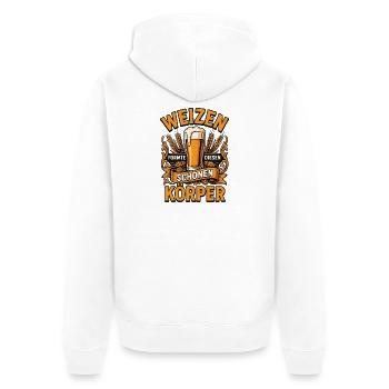 Weizen Formte Diesen Schönen Körper - Unisex Premium Bio Zip Hoodie - Weiß - Hinten - Thijin (182cm)
