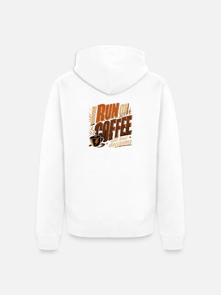Kaffee und schlechte Ideen - Lustiges Kaffee Shirt - Unisex Premium Bio Zip Hoodie - Weiß