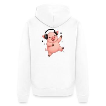 La danse du cochon chante la musique fermière - Veste à capuche bio Premium Unisexe - blanc - Dos - Thijin (182cm)
