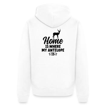 Dicton de la silhouette de l’antilope - Veste à capuche bio Premium Unisexe - blanc - Dos - Thijin (182cm)