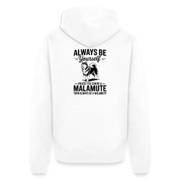 Dictons malamutes d’Alaska Don des Malamutes d’Alaska - Veste à capuche bio Premium Unisexe - blanc - Dos - Thijin (182cm)