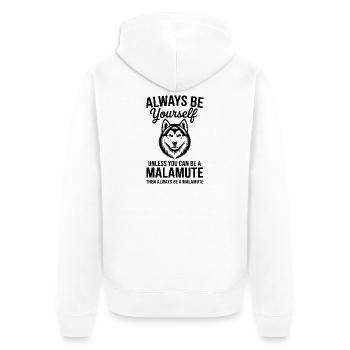 Dictons malamutes d’Alaska Don des Malamutes d’Alaska - Veste à capuche bio Premium Unisexe - blanc - Dos - Thijin (182cm)