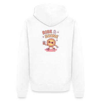 Rise and Shine Good Morning Cute Sun With Coffee - Unisex Premium Organic Zip Hoodie - white - Back - Thijin (182cm)