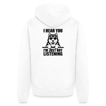Dictons malamutes d’Alaska Don des Malamutes d’Alaska - Veste à capuche bio Premium Unisexe - blanc - Dos - Thijin (182cm)
