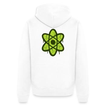Atom Symbol Graffiti Logo - Unisex Premium Organic Zip Hoodie - white - Back - Thijin (182cm)