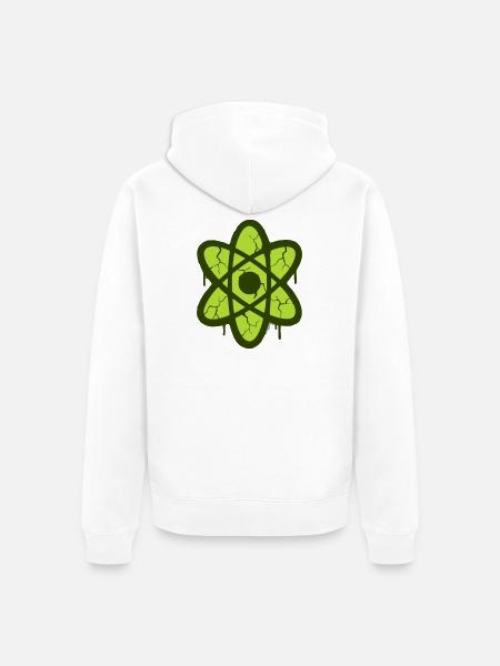 Atom Symbol Graffiti Logo - Unisex Premium Organic Zip Hoodie - white