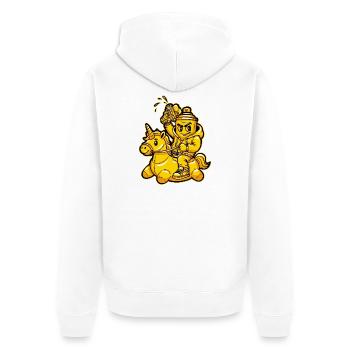 Graffiti Unicorn Humor - Unisex Premium Organic Zip Hoodie - white - Back - Thijin (182cm)