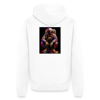 Colorful Space Astronaut - Unisex Premium Organic Zip Hoodie - white - Back - Thijin (182cm)