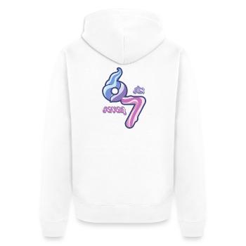Candy Swirl 67 mème Neon Doodle - Veste à capuche bio Premium Unisexe - blanc - Dos - Thijin (182cm)