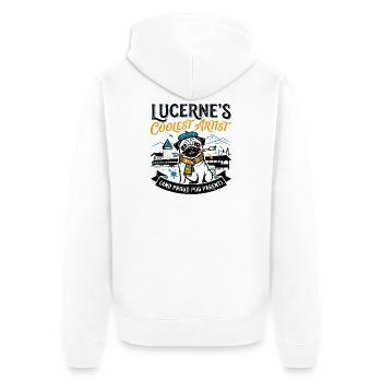 Coolest Artist Mountain Scenery - Unisex Premium Organic Zip Hoodie - white - Back - Thijin (182cm)