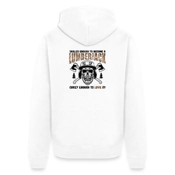 Haches de crâne de bûcheron - Veste à capuche bio Premium Unisexe - blanc - Dos - Thijin (182cm)