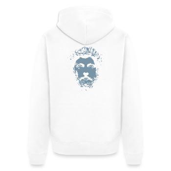 Marcus Aurelius portrait - Unisex Premium Organic Zip Hoodie - white - Back - Thijin (182cm)