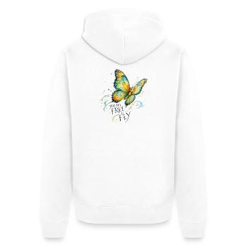 Butterfly colorful - Unisex Premium Organic Zip Hoodie - white - Back - Thijin (182cm)