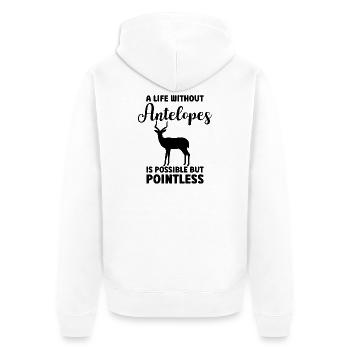 Safari faunique humoristique d’antilopes - Veste à capuche bio Premium Unisexe - blanc - Dos - Thijin (182cm)